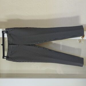 Amanda & Chelsea Black White Windowpane Print Slim Leg Tailored Dress Pants Size